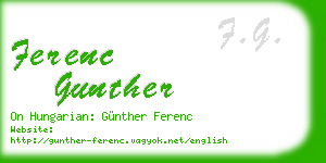 ferenc gunther business card